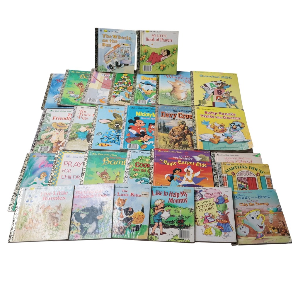 VTG Little Golden Books Lot of 27 Disney Muppets Davy Crockett Animals 50s-90s